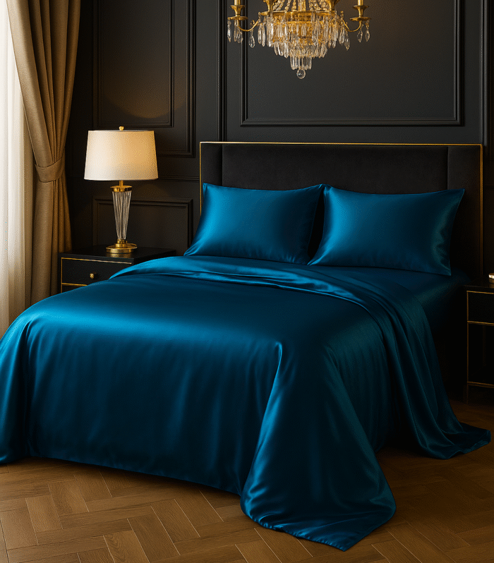 Komplet pościeli 3-częściowy Royal Blue – jedwab morwowy